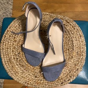 Never worn denim heels